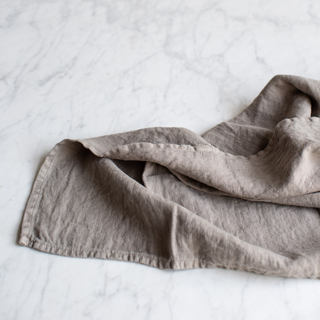 HANDMADE WAFFLE LINEN KITCHEN TOWEL IN TAUPE GREY – Ellei Home