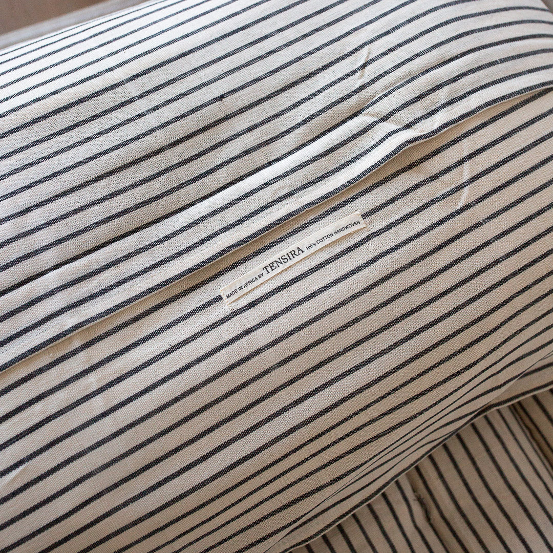 EXTRA LARGE HANDWOVEN COTTON CUSHION COVER IN PLAIN STRIPES – Ellei Home