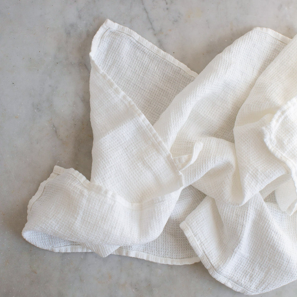 LA CUISINE KITCHEN TOWELS (4) WHITE RUST WAFFLE PUMPKINS 18 X 28